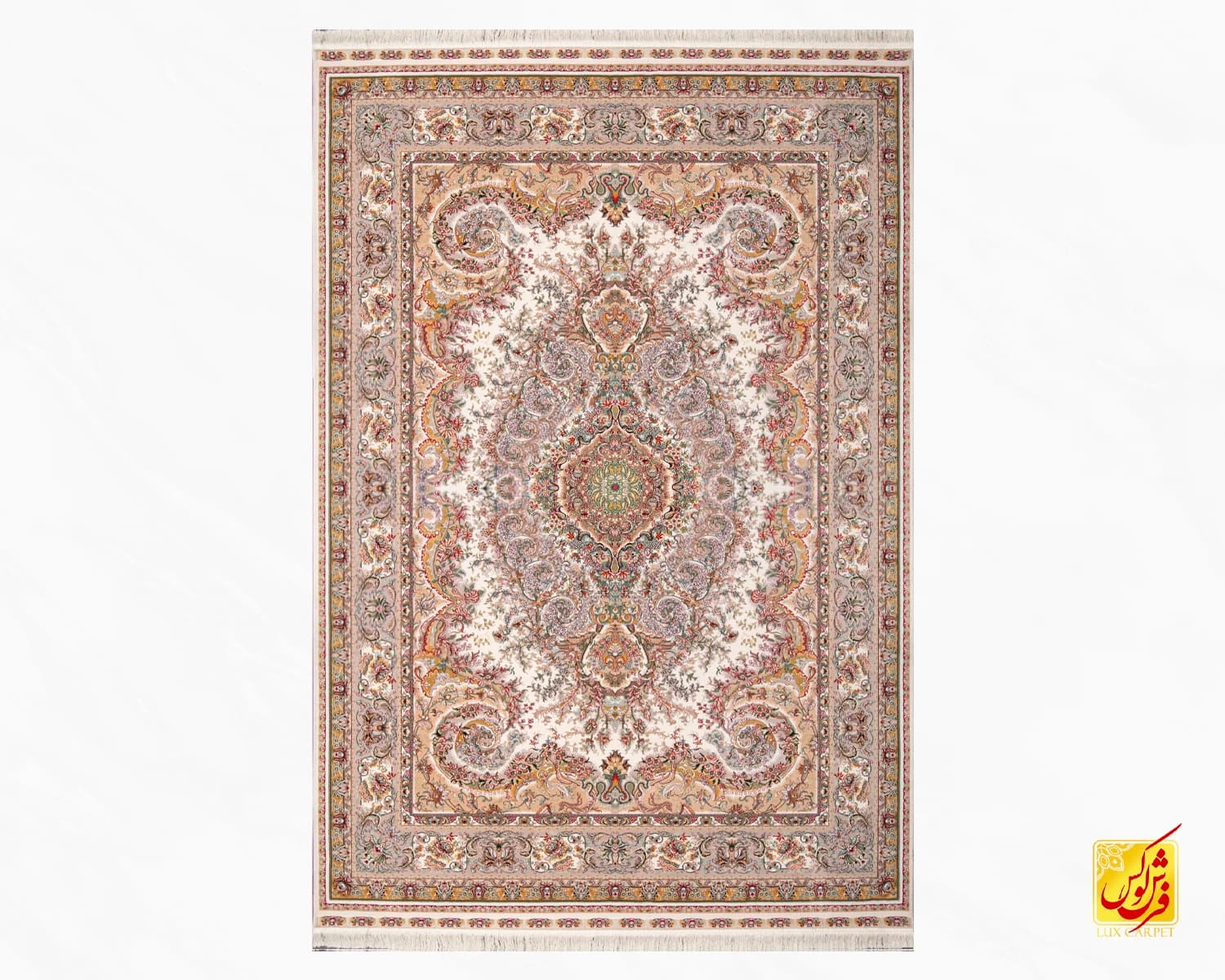 فرش کلاسیک کد 023_ رنگ 1008 کرم حاشیه فیلی — تصویر ۲