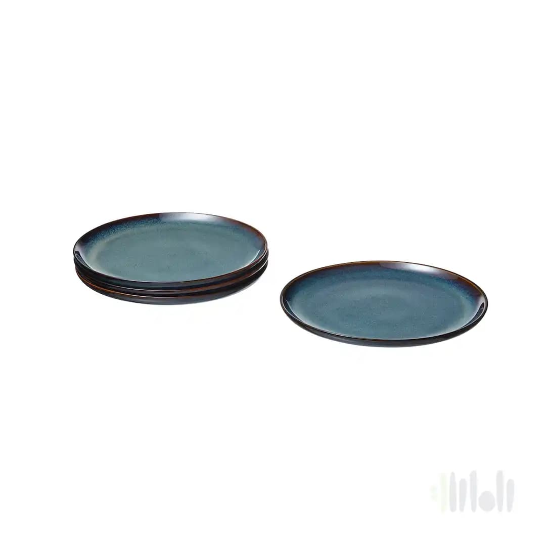 بشقاب غذا خوری 4 عددی ایکیا آبی GLADELIG