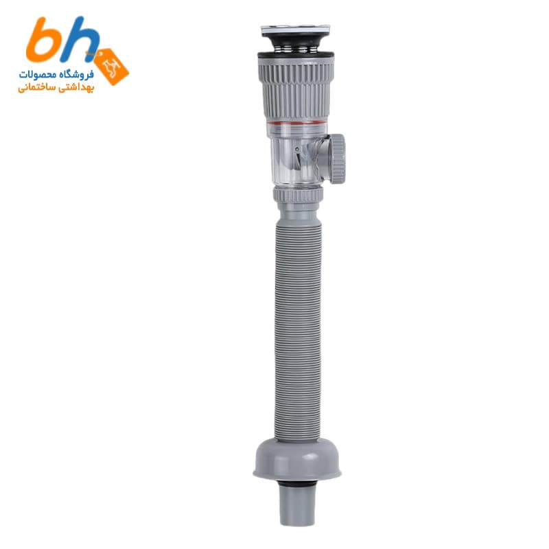 سیفون روشویی لوله خرطومی کششی با زیرآب – وارداتی — تصویر ۳