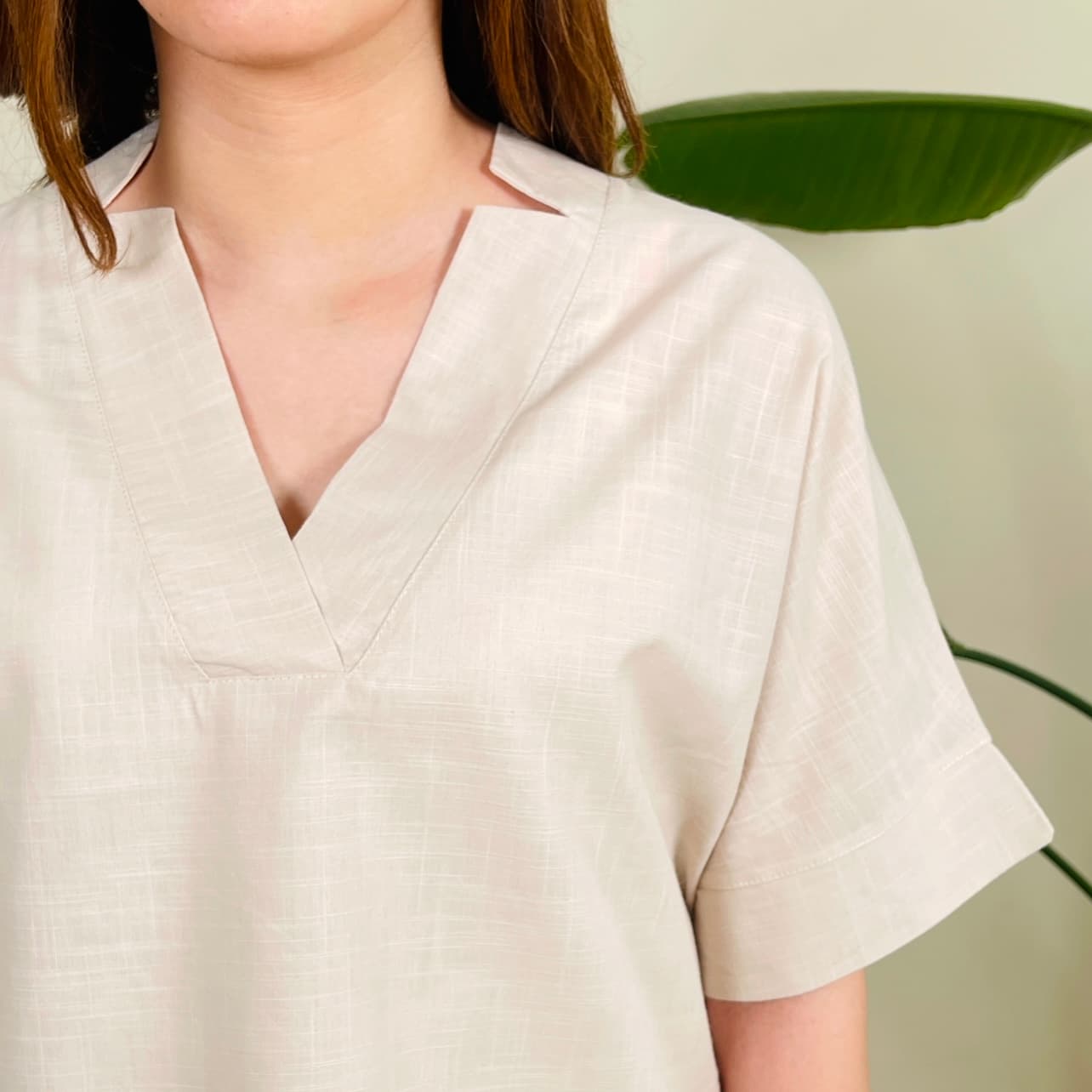 شومیز باکسی یقه چاکدار MPO — تصویر ۷