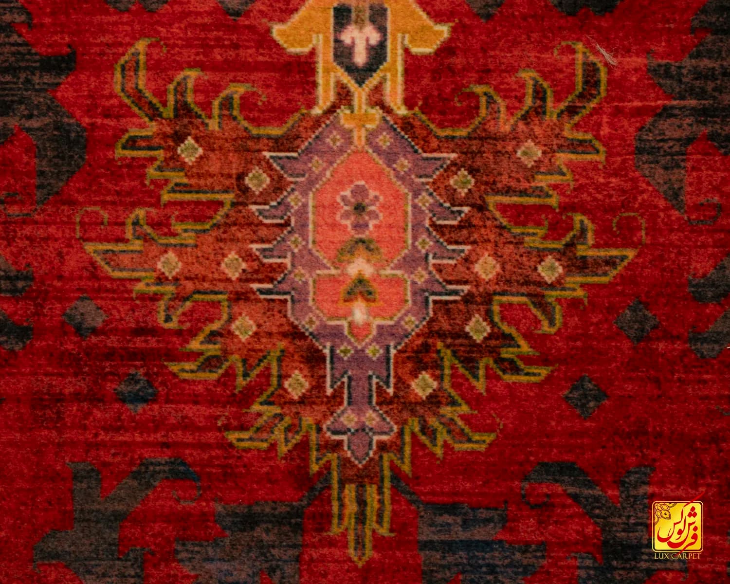 فرش ابریشم ماشینی T1096 قرمز — تصویر ۴
