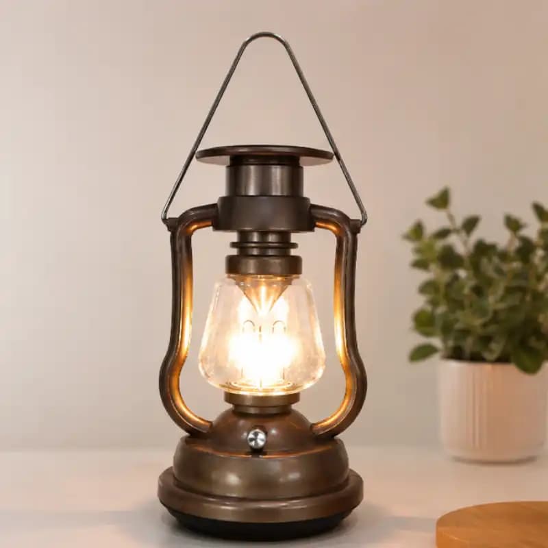 چراغ فانوسی شارژی کلاسیک مدل Vintage Lantern — تصویر ۲