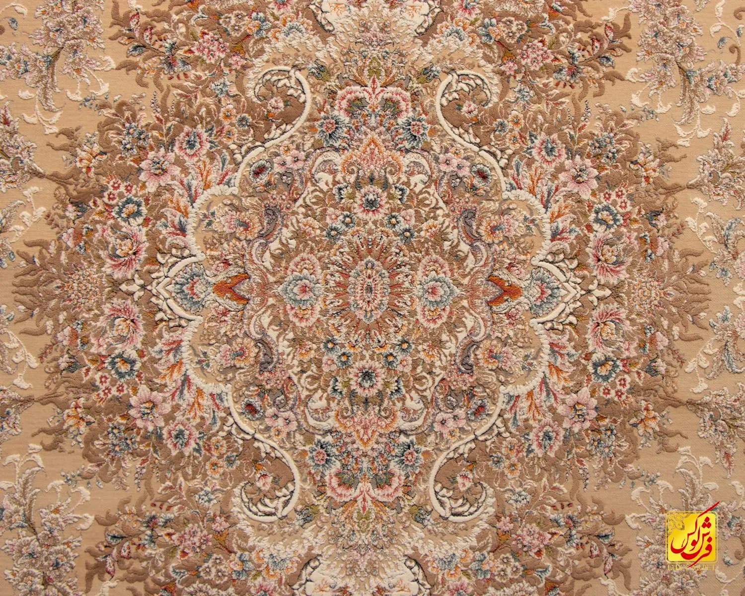 فرش کلاسیک اسطوره کرم حاشیه لاکی — تصویر ۴