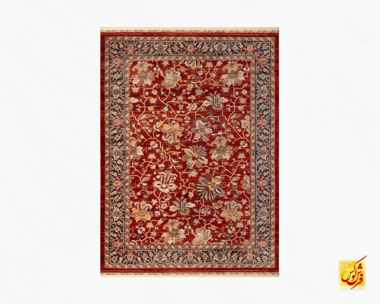 فرش وینتیج 40203 لاکی حاشیه سرمه‌ای — تصویر ۲