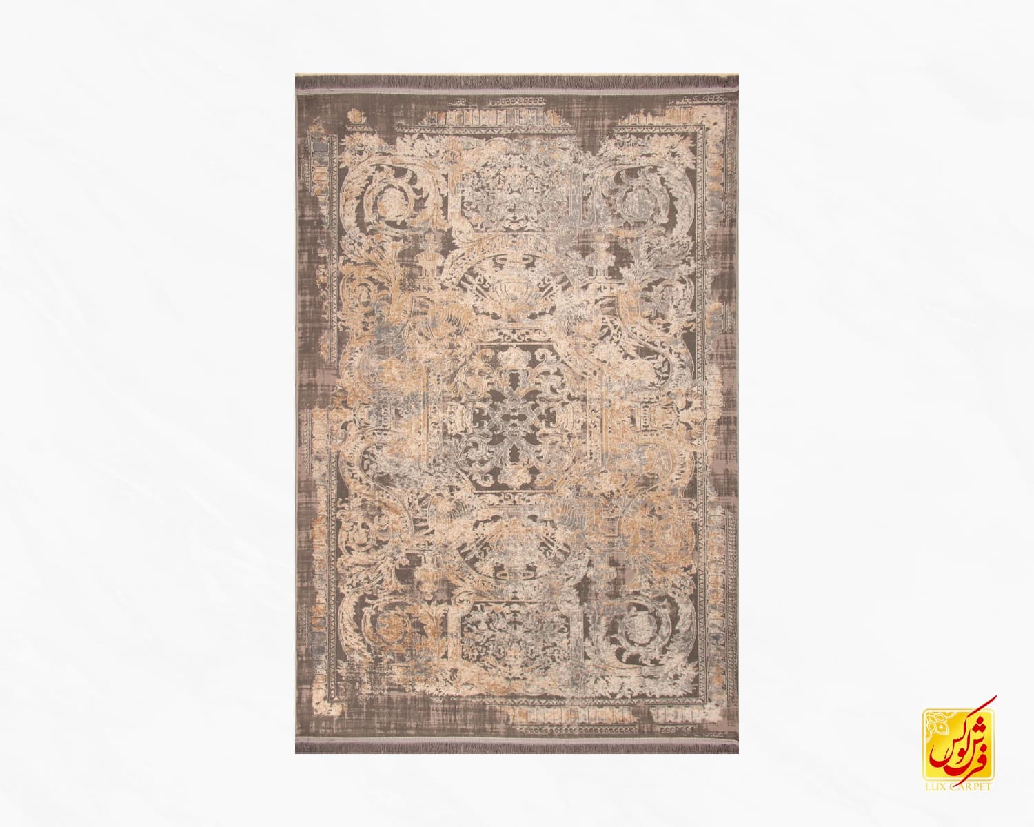 فرش وینتیج 9307 طوسی آجری — تصویر ۲
