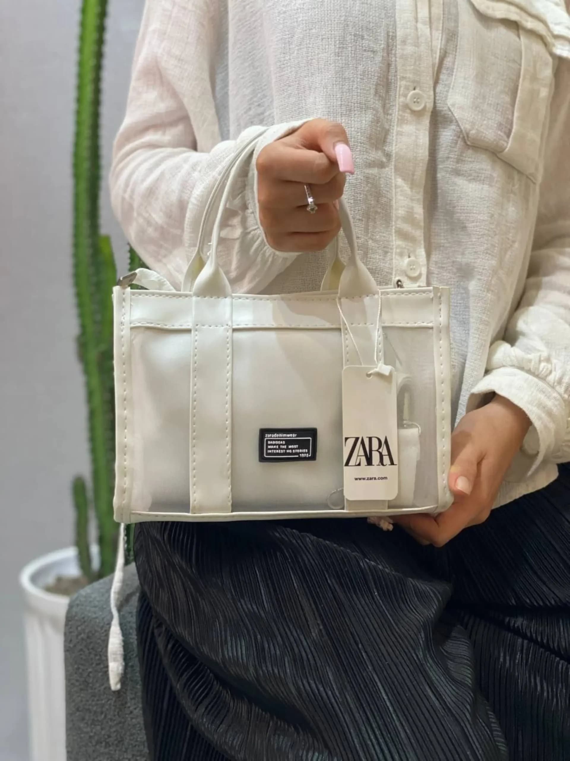کیف دوتیکه تور و چرمZARA — تصویر ۳