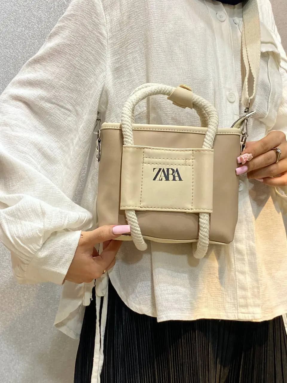 کیف دستی zara بند کنفی — تصویر ۴