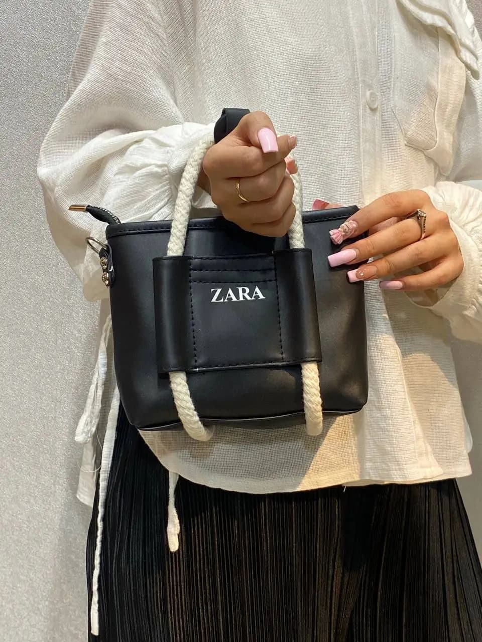 کیف دستی zara بند کنفی — تصویر ۲
