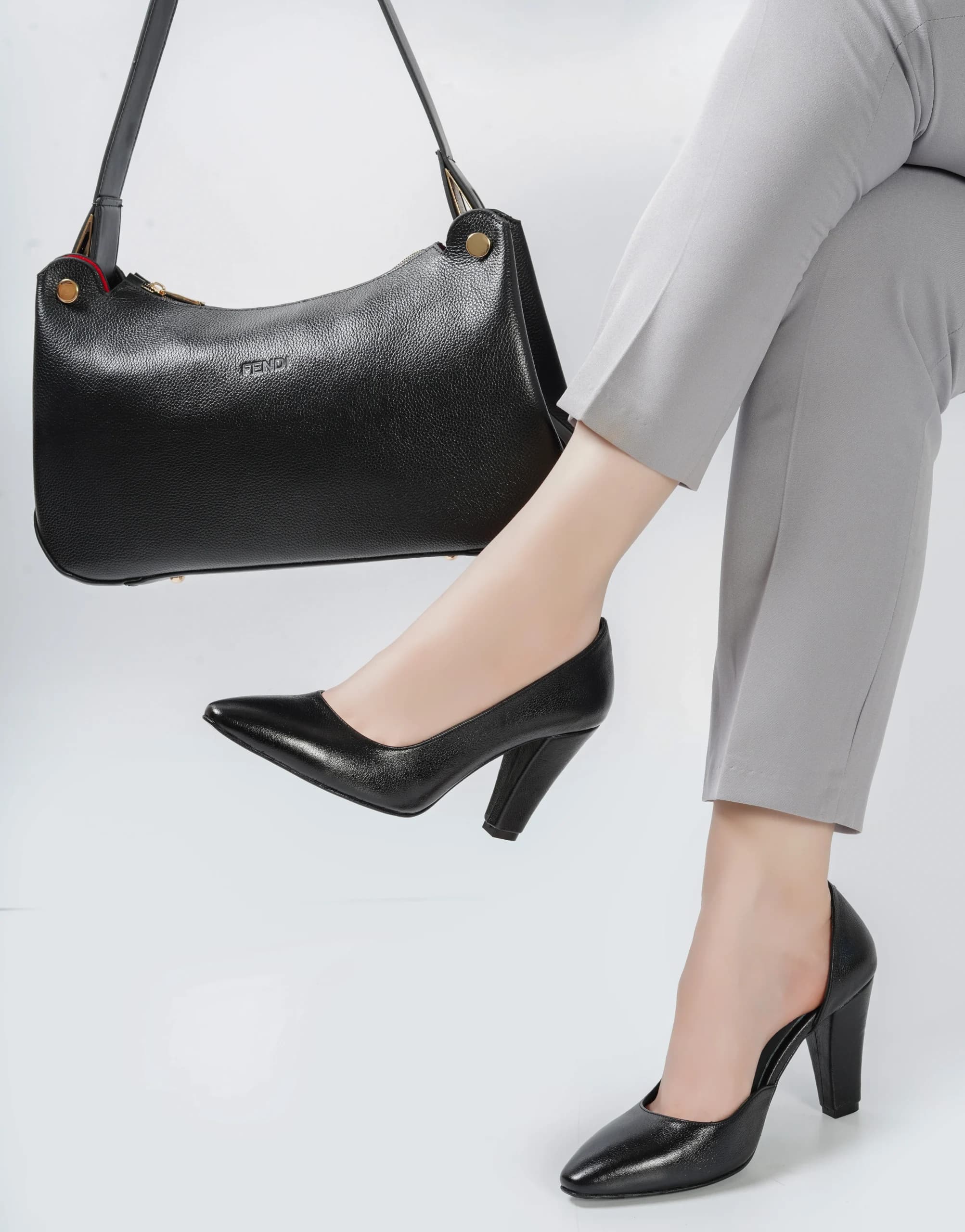 کفش مجلسی پاشنه دار زنانه چرم S180 — تصویر ۳