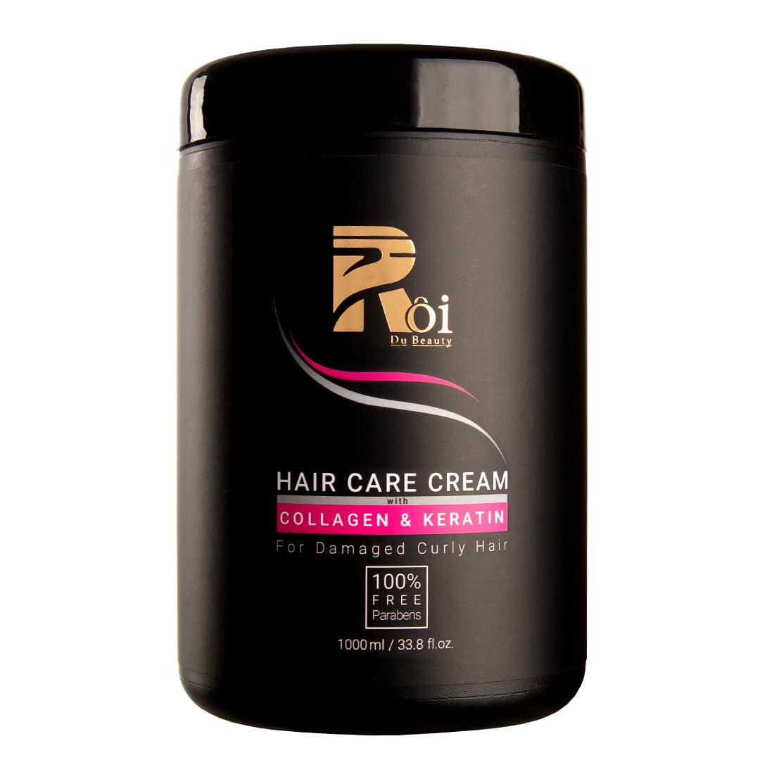 ماسک کلاژن کراتین(Roi Du Beauty) 1000 میل ساخت فرانسه مخصوص موهای مجعد و آسیب‌دیده