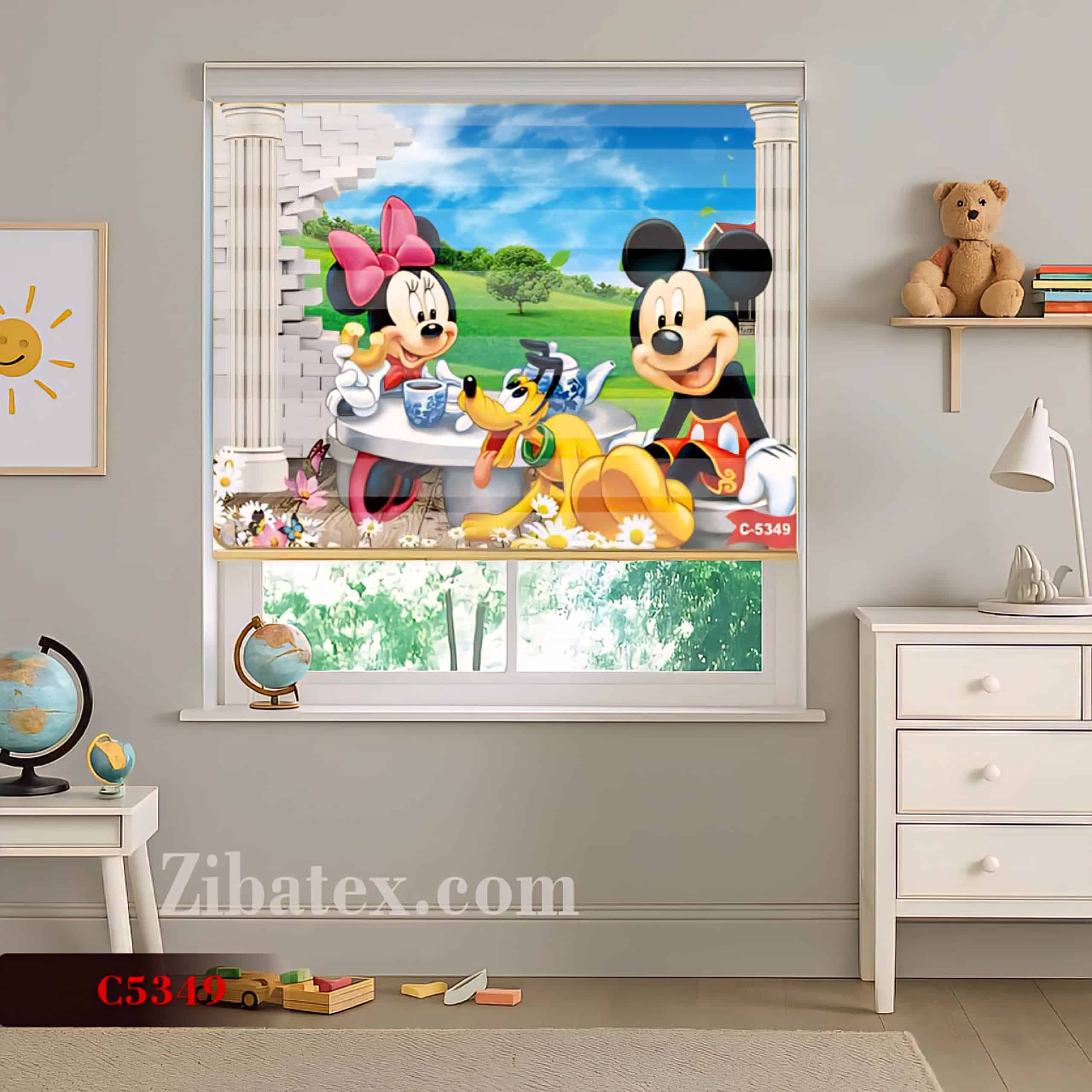 پرده زبرا چاپی طرح میکی موس کد C 5349