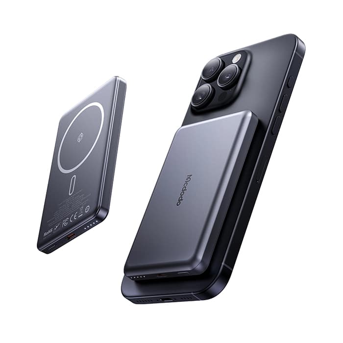پاوربانک مگ‌سیف مک‌دودو MC-4641 | شارژ سریع 20W، ظرفیت 5000mAh وایرلس | گارانتی اصالت — تصویر ۴
