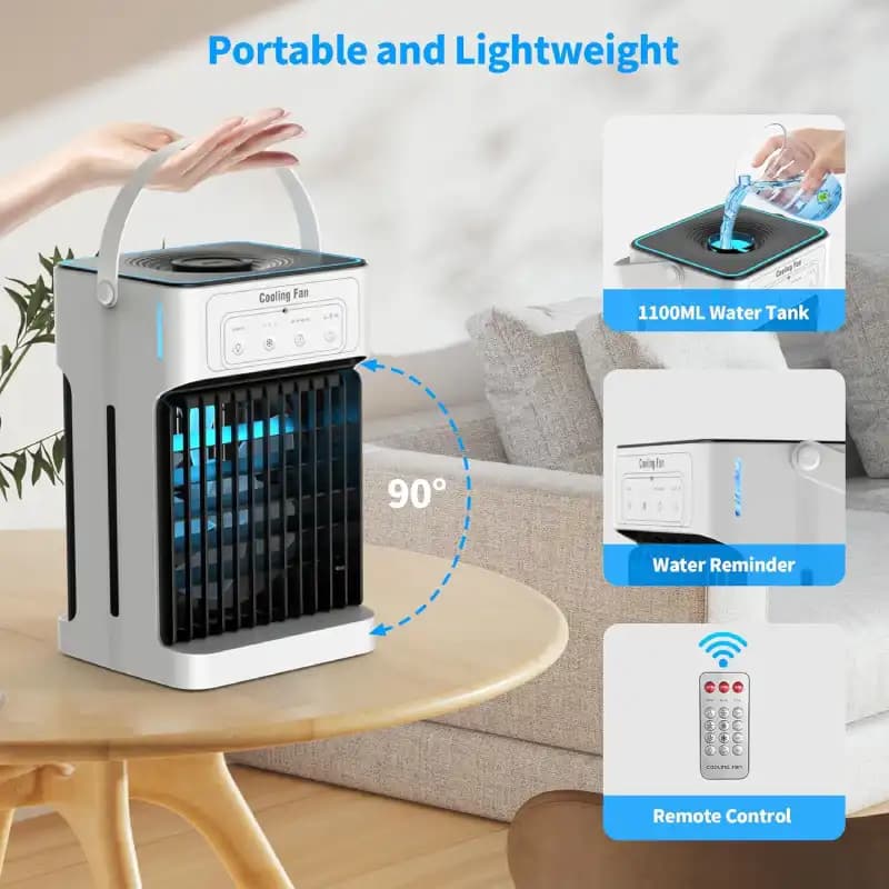 کولر پرتابل آبی رومیزی TIOKVIOP MX003 — تصویر ۴