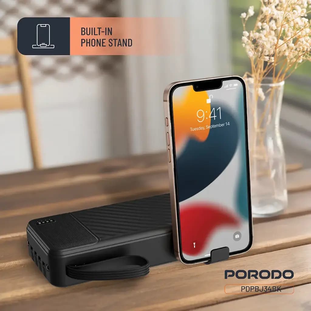 پاوربانک 30000 هزار 10 وات پیانو پرودو مدل Porodo Piano 30000mAh 10w PDPBJ35BK — تصویر ۹