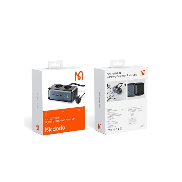 چندراهی و شارژر 70W GaN مک‌دودو CH-4610 | محافظ برق، فست شارژ PD | گارانتی — تصویر ۴