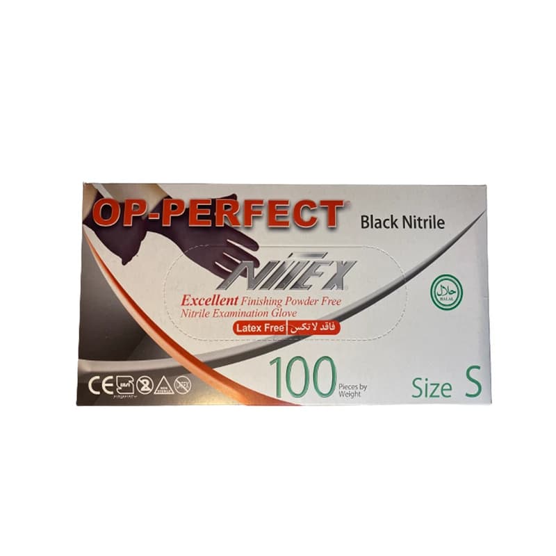 دستکش نیتریل مشکی نیتکس بسته 100عددی سایز اسمالS