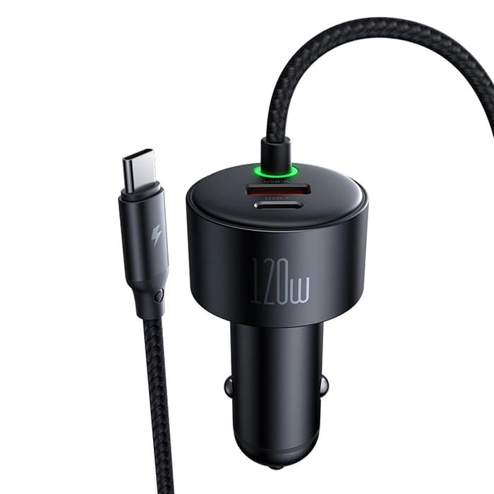 شارژر فندکی مکدودو CC‑0370 | با 2 پورت ۱۲۰ وات + کابل Type‑C و Lightning | گارانتی و ارسال فوری – iDigie — تصویر ۲
