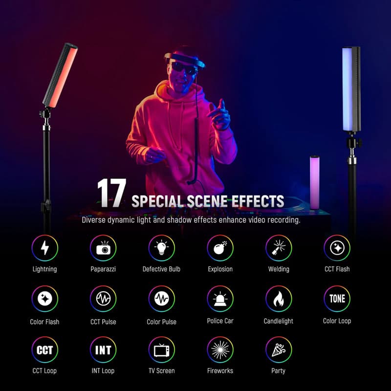 چراغ دستی NEEWER TL21C RGB — تصویر ۵