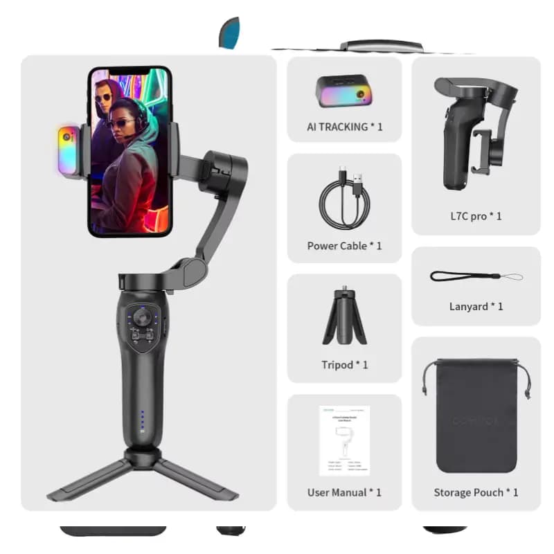 گیمبال و لرزشگیر موبایل | COMITOK L7C PRO 3 AXIS GIMBAL — تصویر ۴