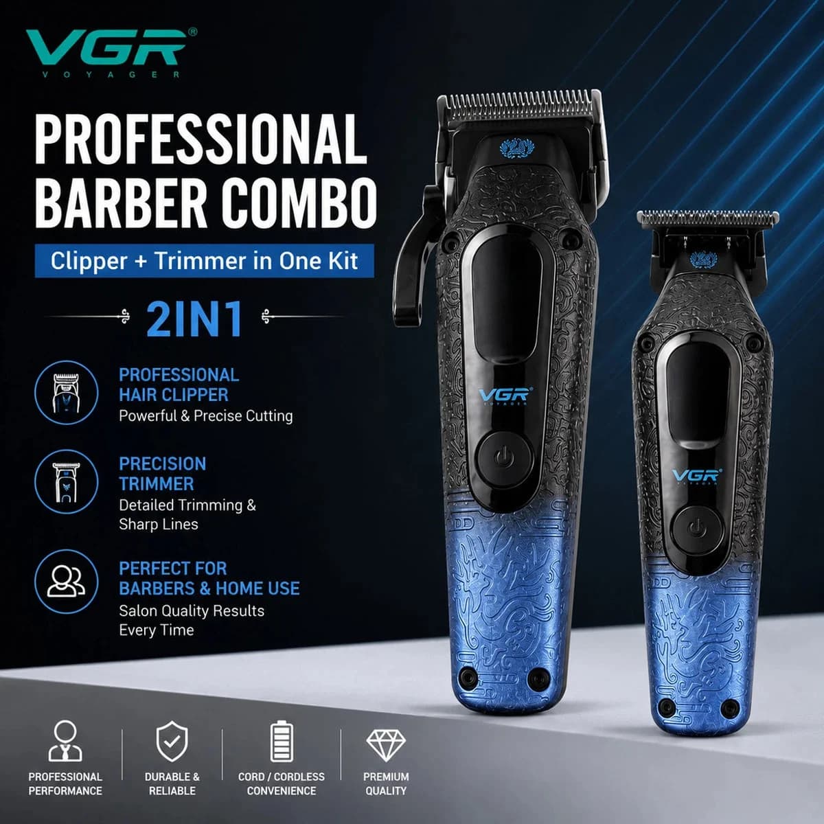 ست ماشین اصلاح سر و صورت وی جی آر مدل VGR V-879s2 — تصویر ۳