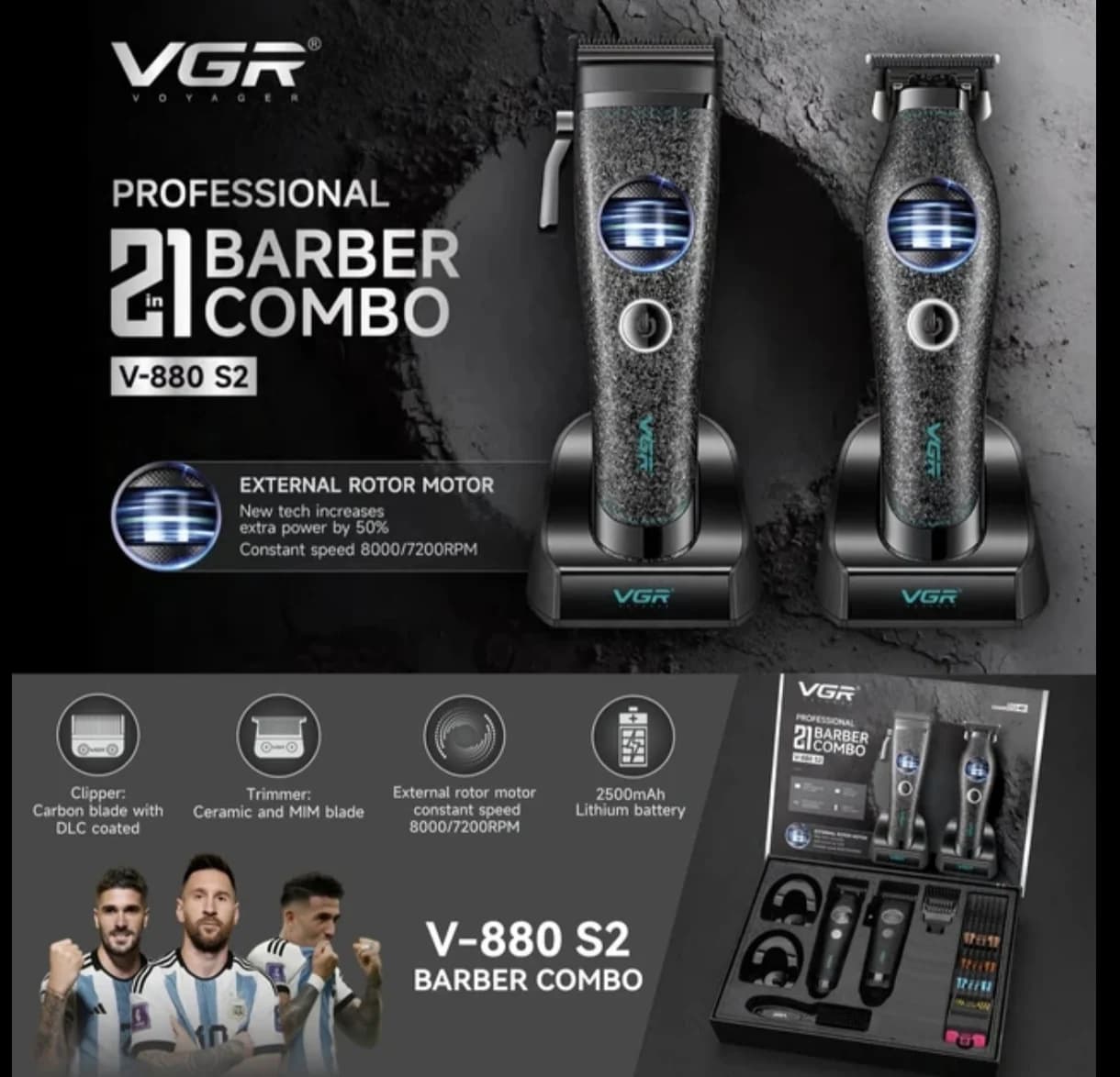 ست ماشین اصلاح وی جی آر مدل VGR V-880S2 (گارانتی دار) — تصویر ۲