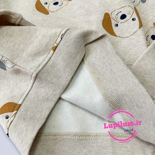 پلیور دورس بچگانه کرمی سگ گوش قهوه ای — تصویر ۲