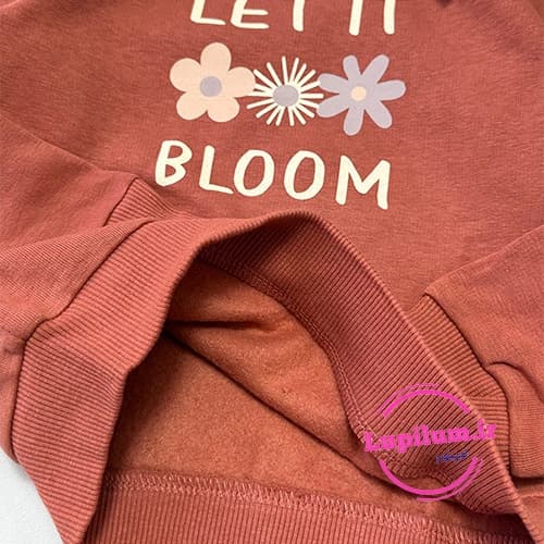 پلیور دورس دخترانه مرجانی طرح گل LET IT BLOOM — تصویر ۲