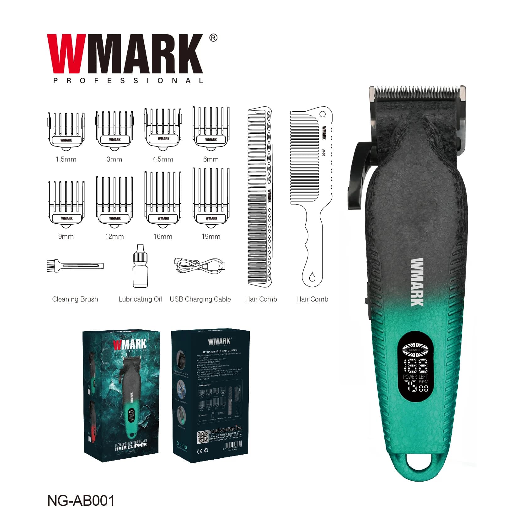 ماشین اصلاح حرفه ای حجم زن دبلیو مارک مدل WMARK NG-7005 — تصویر ۷