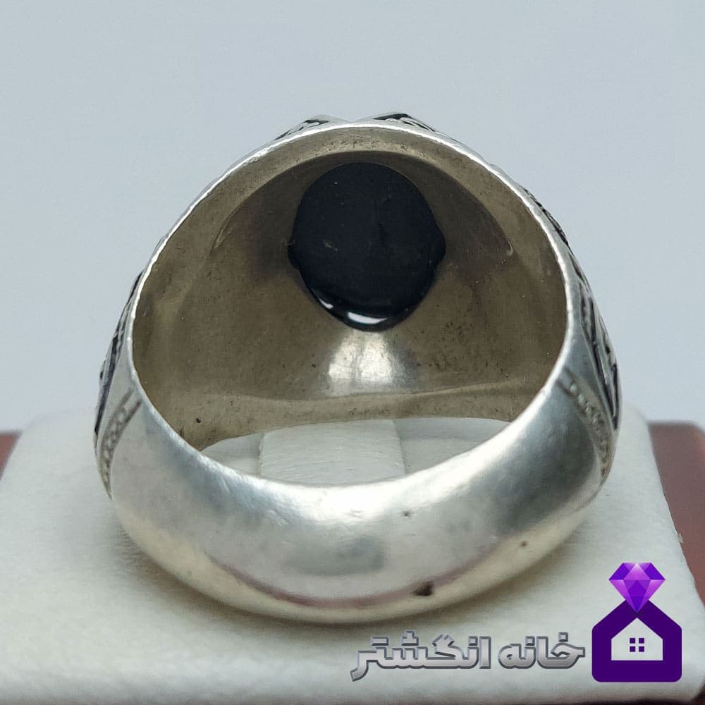 انگشتر اونیکس استار (عقیق مشکی) کد135 — تصویر ۴