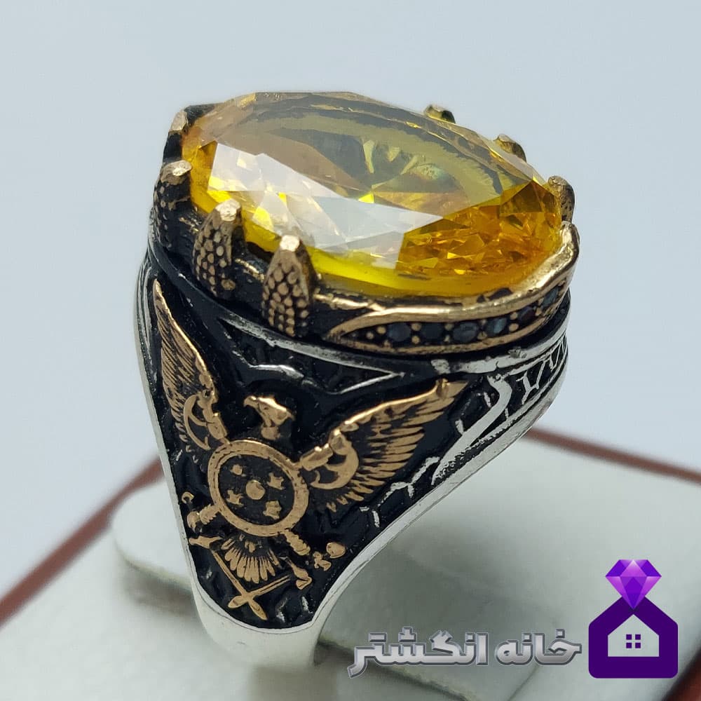 انگشتر جواهری ترک رکاب عقاب کد129 — تصویر ۲