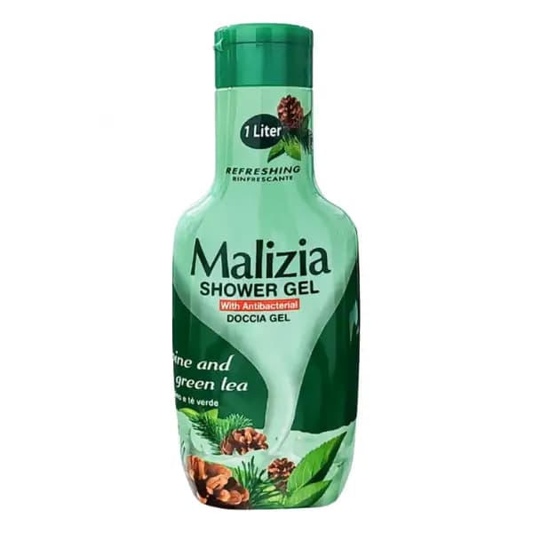 شامپو بدن (شاور ژل) مالزیا با رایحه کاج و چای سبز حجم ۱ لیتر (Malizia)