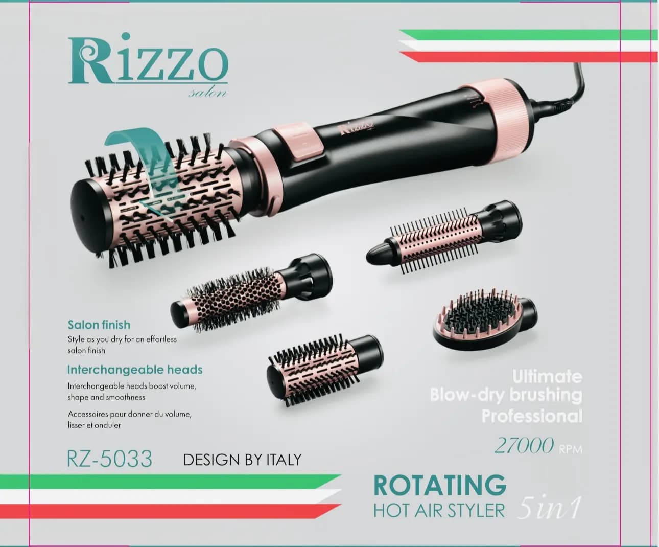 سشوار چرخشی 5 کاره ریزو مدل RZ-5033 (ایتالیا)
