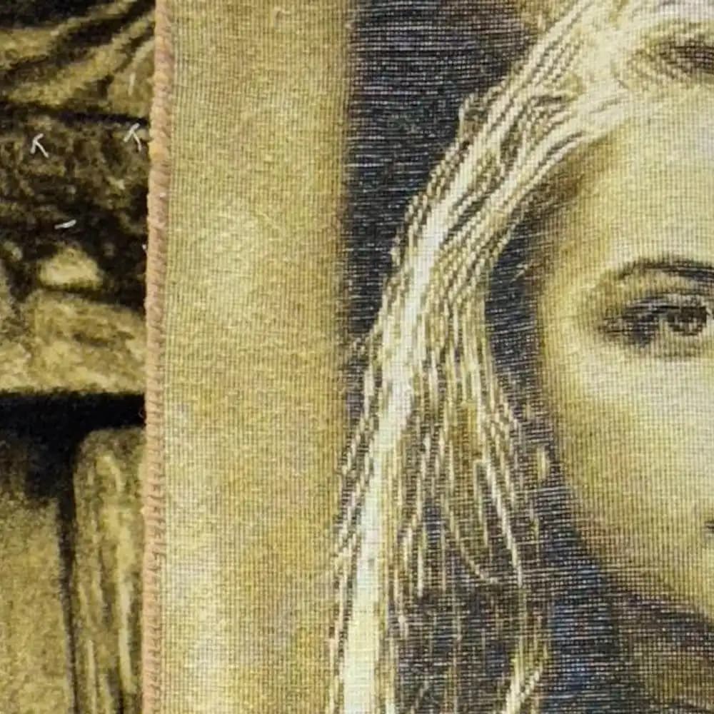 تابلو فرش دستبافت دختر پشت در — تصویر ۴