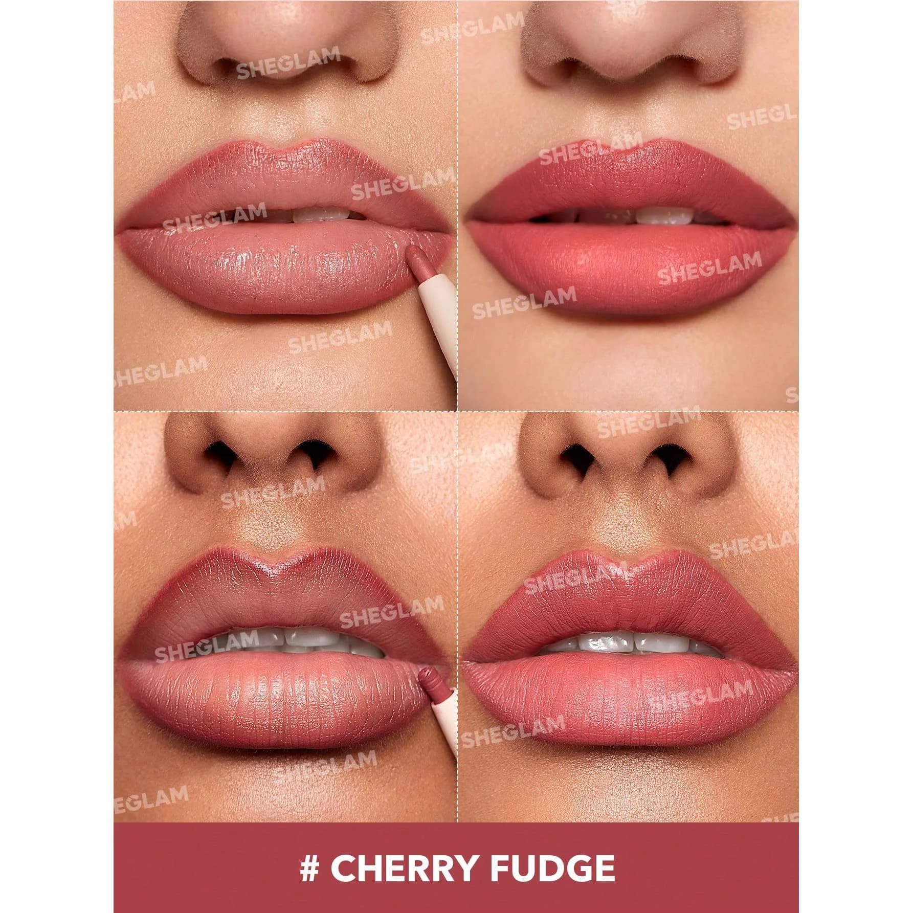 خط لب و رژ لب دو سر شیگلم رنگ Cherry Fudge — تصویر ۲