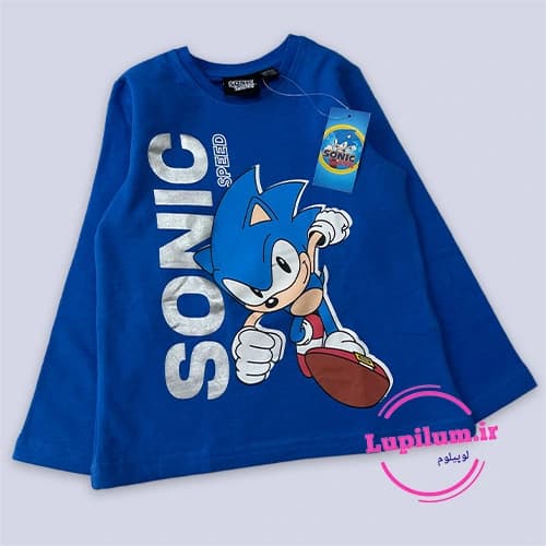 بلوز دورس پسرانه آبی طرح سونیک SPEED SONIC