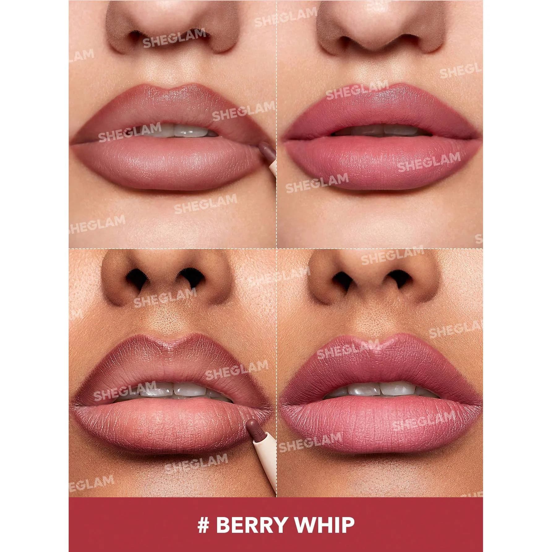 خط لب و رژ لب دو سر شیگلم رنگ Berry Whip — تصویر ۲