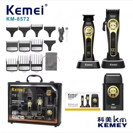 ست 3عددی ماشین اصلاح،خط زن و شیور کیمی مدل KM-8572 (گارانتی دار)
