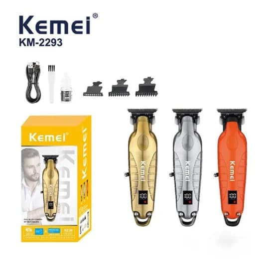 ماشین خط زن حرفه‌ای کیمی مدل Kemei Km-2293A جدید (نقره ای /طلایی/ نارنجی)