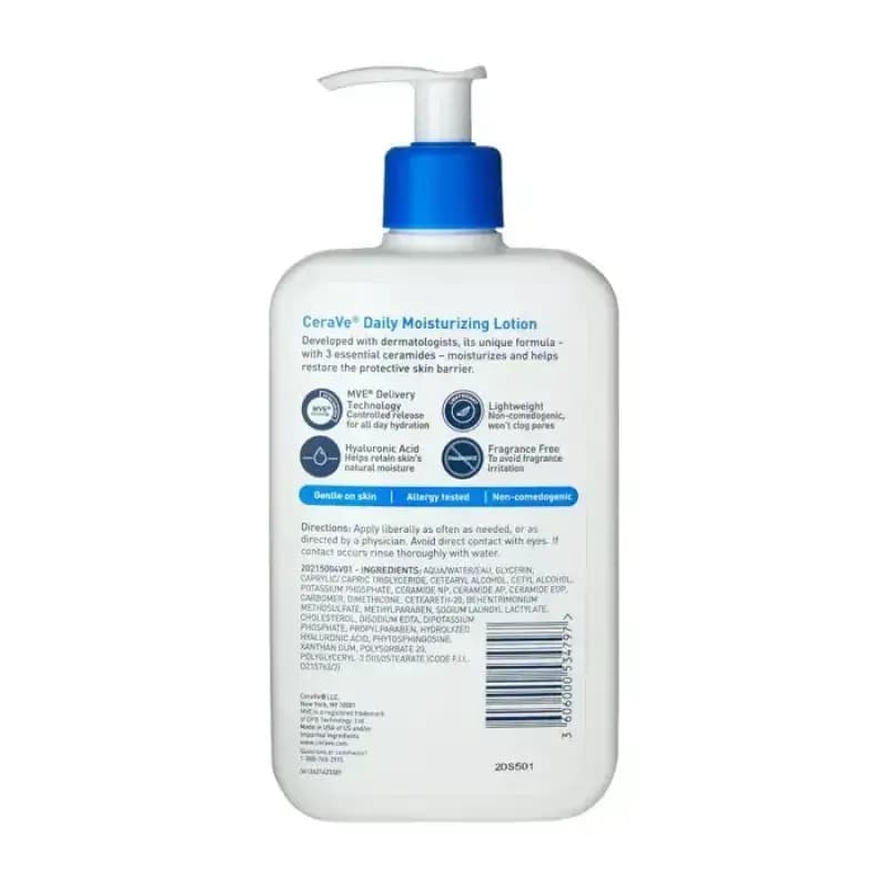 لوسیون مرطوب کننده صورت و بدن سراوی مدل Lait Hydratant حجم 473میل (مناسب پوست های خشک و خیلی خشک) — تصویر ۲