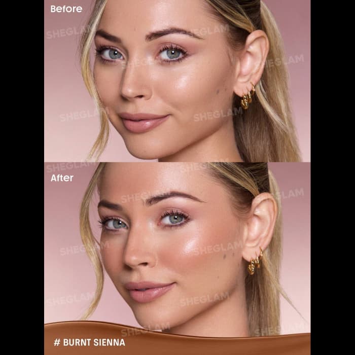 کانتور و برنزر استیکی کره ای شیگلم Buttery Buff رنگ Burnt Sienna — تصویر ۲
