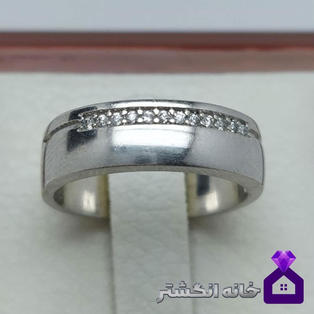 حلقه نقره برلیان کاری کد087
