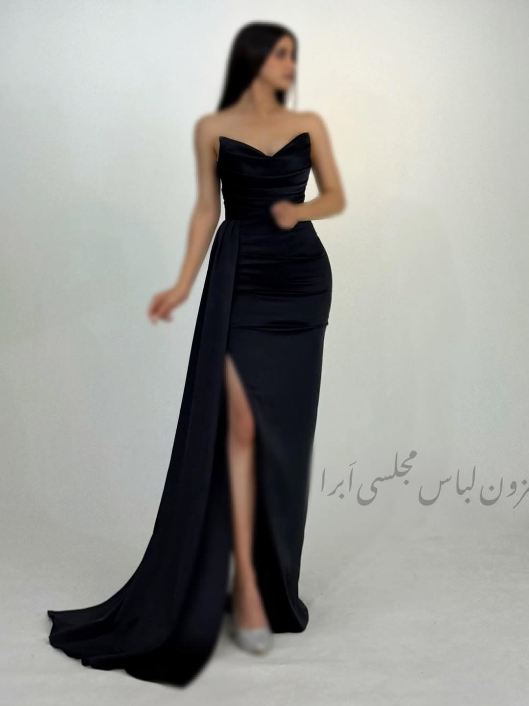 پیراهن مجلسی ماکسی دکلته ساتن