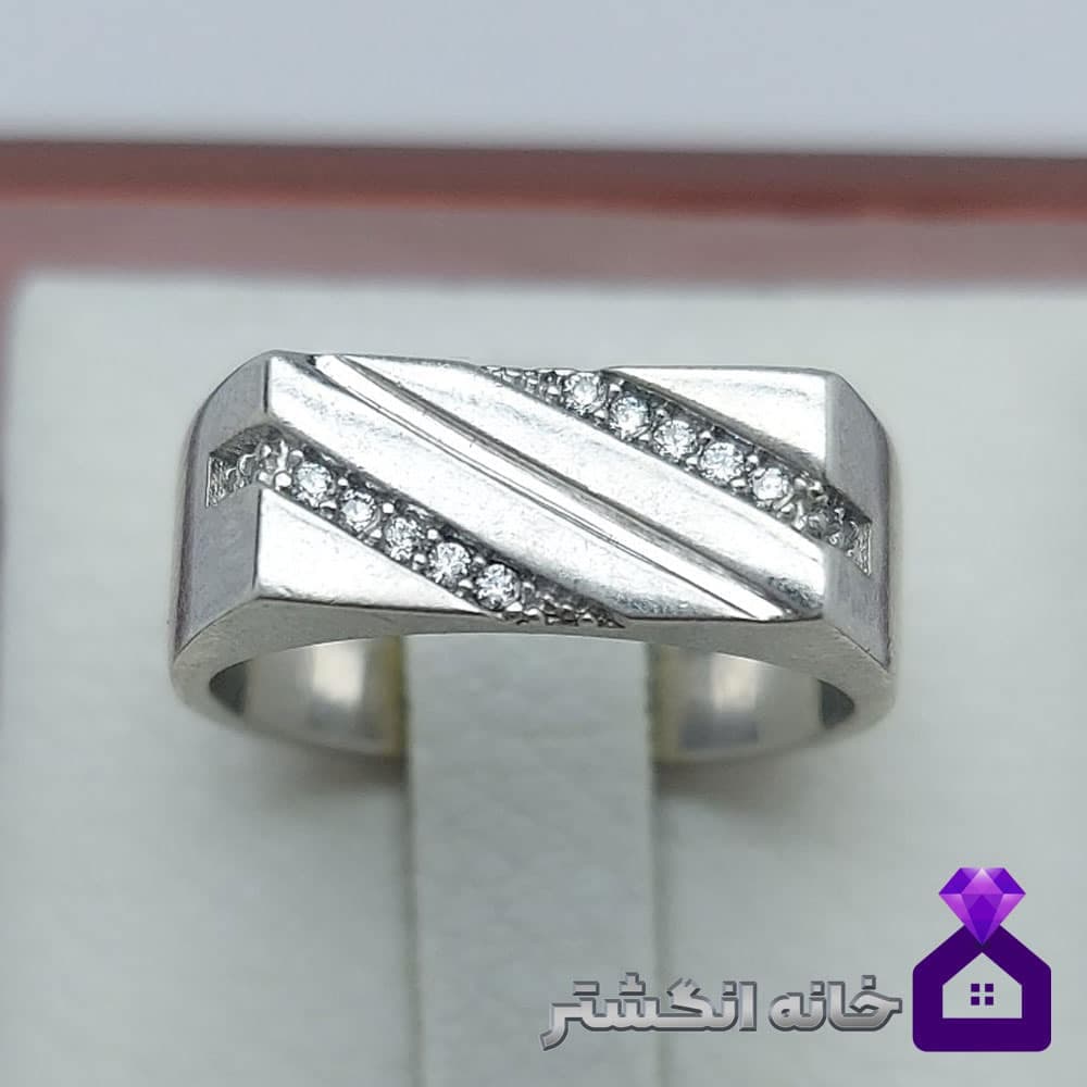 حلقه نقره برلیان کاری کد059