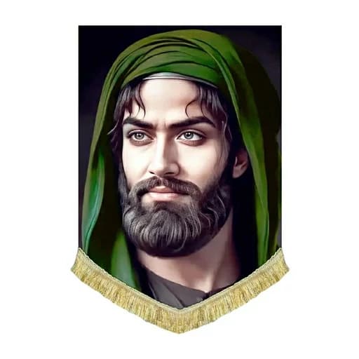 کتیبه مخمل شمایل امام حسین(ع).