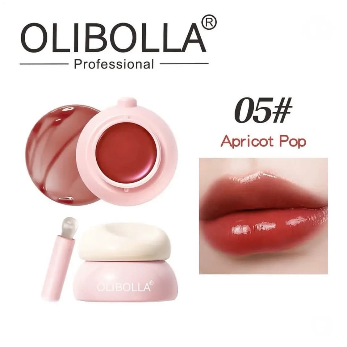 مربای لب ژله ای اولیبولا مدل Hydra Jelly رنگ Apricot Pop شماره 05 — تصویر ۲