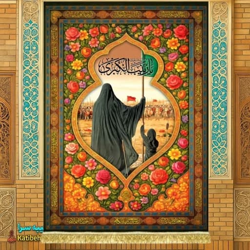 کتیبه مخمل نقاشی دکور تل زینبیه