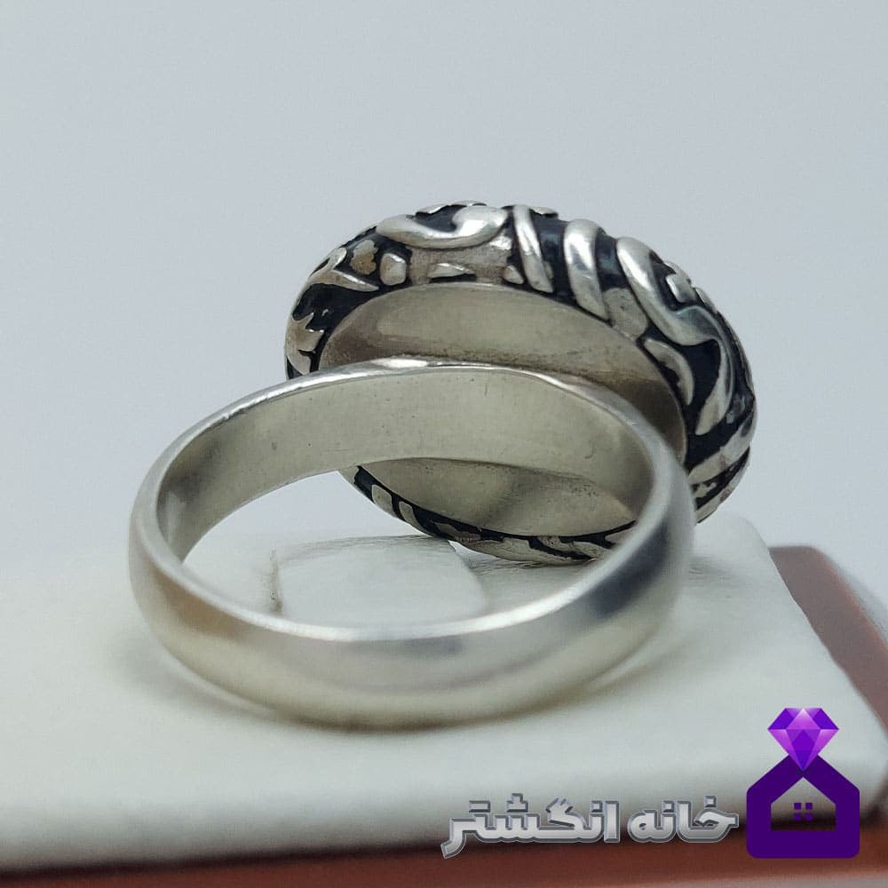 انگشتر اونیکس (عقیق مشکی) رکاب اسپرت کد034 — تصویر ۴