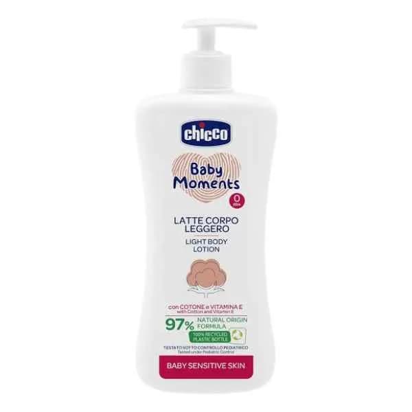 لوسیون بدن چیکو Baby Moments مناسب پوست حساس کودک حجم 500 میلی لیتر