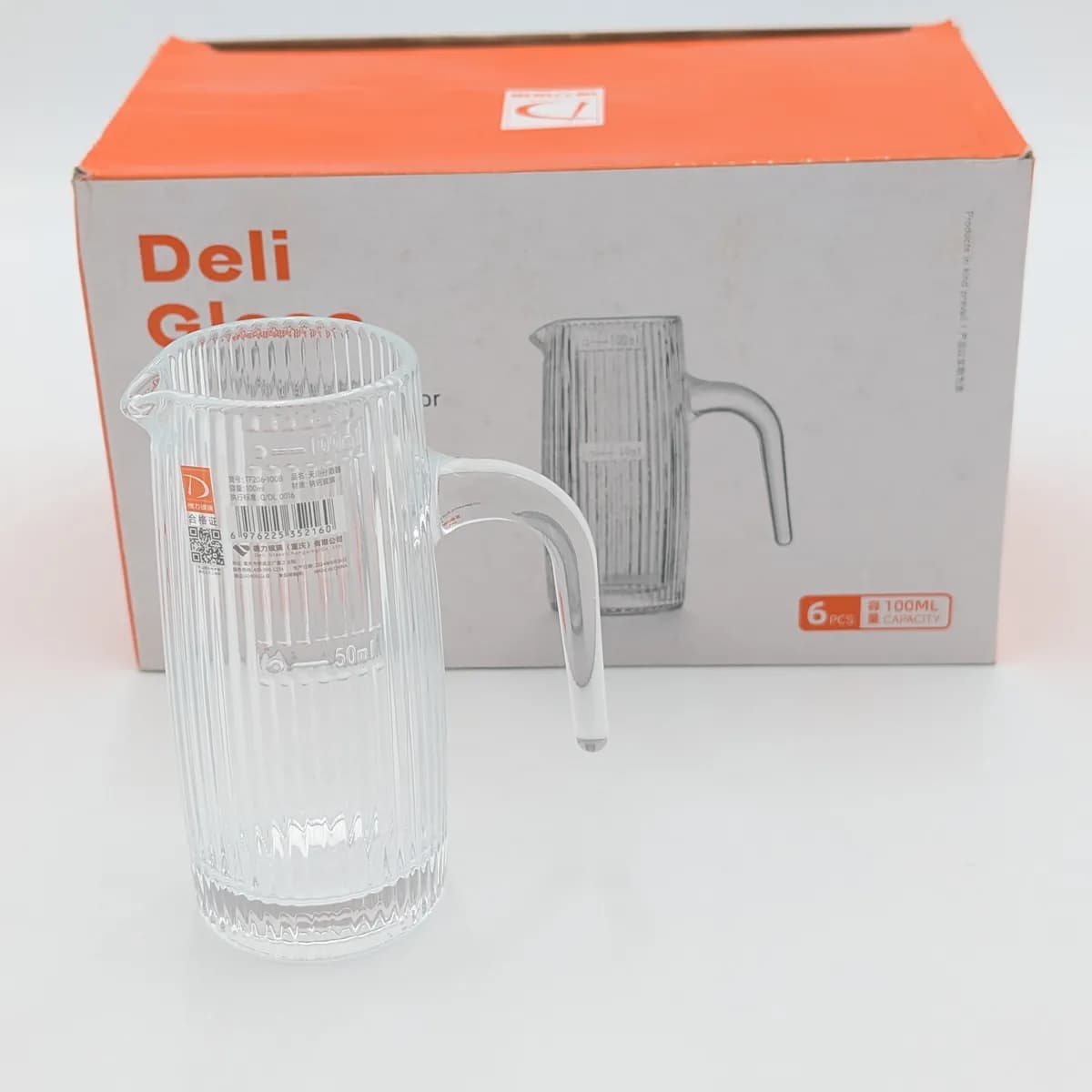 سس خوری شیشه‌ای ۱۰۰ میلی‌لیتری Deli Glass بسته ۶ عددی