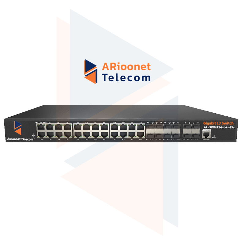 سوئیچ 36 پورت PoE مدیریتی آریونت AR-SWMP24-L3-4S+ با 4 پورت 10G SFP+